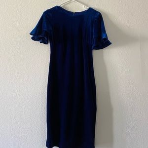 Blue velvet Calvin Klein dress
